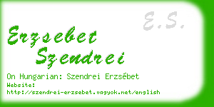 erzsebet szendrei business card
